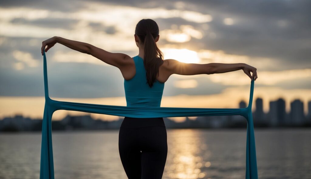 Une silhouette en tissu spandex s'étire et reprend sa forme d'origine, mettant en valeur son exceptionnelle élasticité.