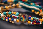 Un bracelet en macrame colore avec des motifs complexes inspire de la culture et de la tradition bresiliennes orne de perles vibrantes et de symboles de lhistoire riche du pays