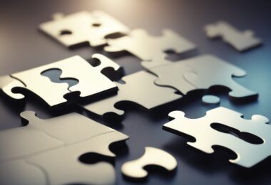 Le concept de franchise illustre avec deux pieces de puzzle semboitant symbolisant la collaboration et le benefice mutuel