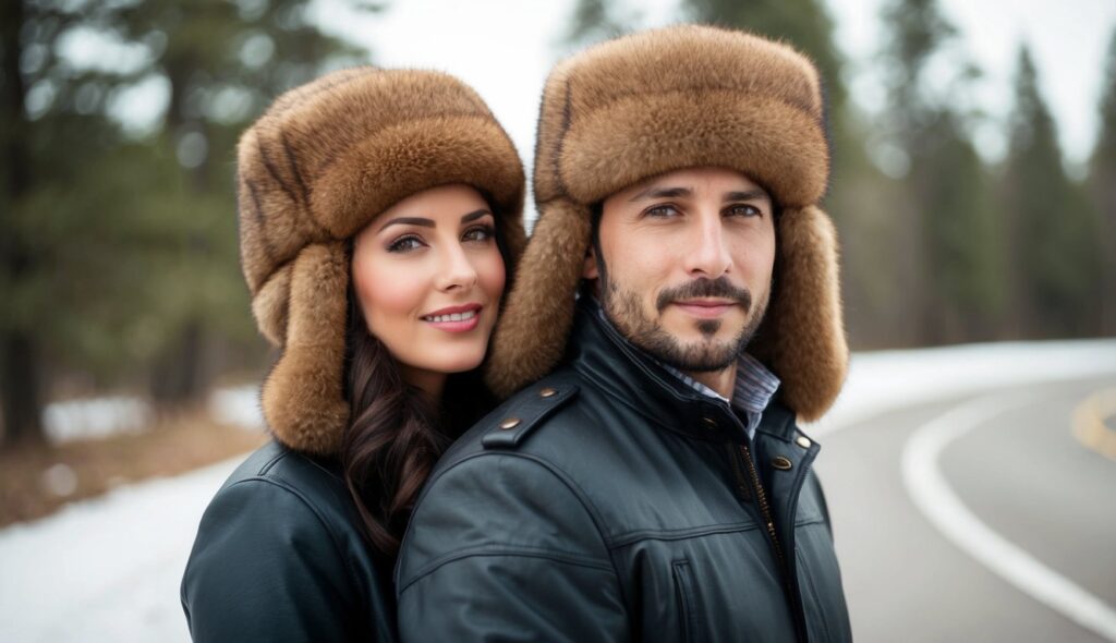 Un homme et une femme portant des chapkas.