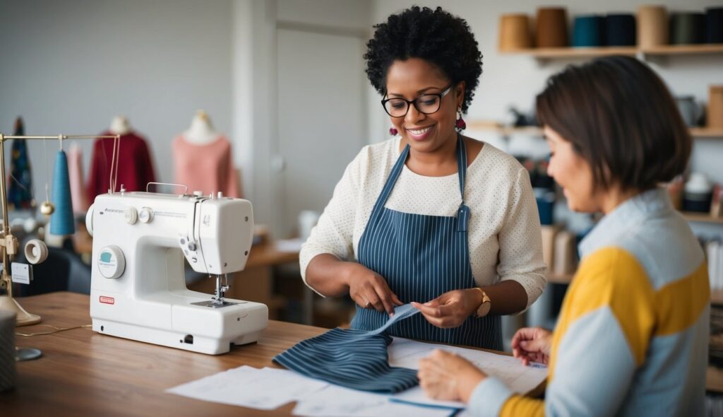 Une couturière talentueuse partage ses connaissances, inspirant la créativité des autres tout en valorisant son savoir-faire à travers une approche marketing.