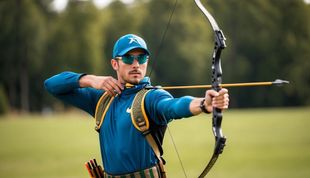 L'archer choisit méticuleusement une tenue fonctionnelle et élégante, en évaluant l'impact des matériaux sur sa performance.